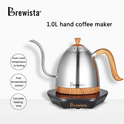 Brewista 600ml Coffee Kettle, Tea Kettle, Swan Neck, Fine Spout, Thermostat, Smart Digital Stainless Steel Electric Kettle