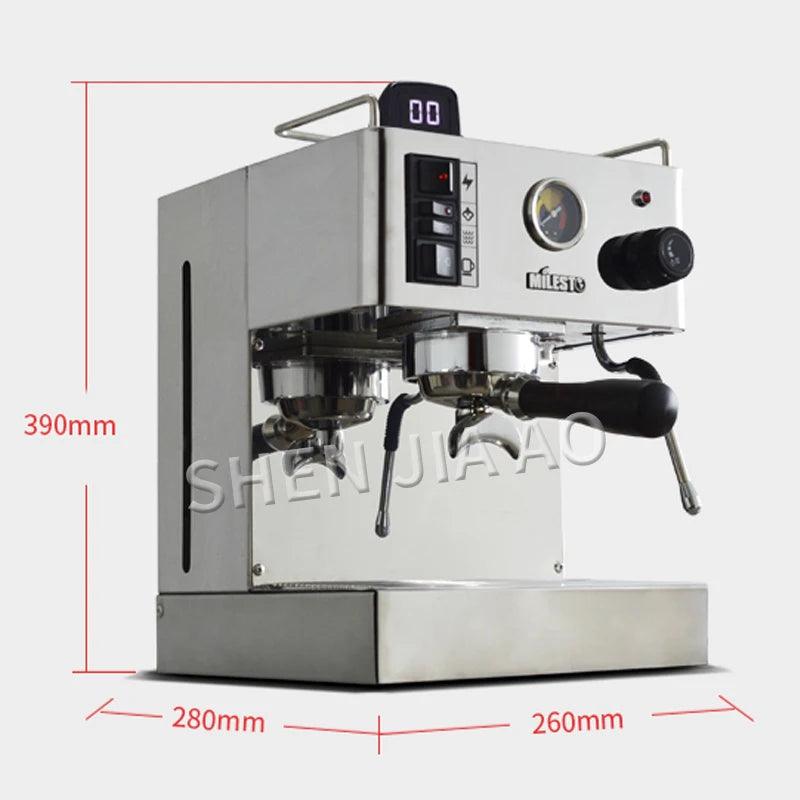 EM-18 Household Coffee Machine Italian Semi-Automatic Coffee Machine Stainless steel Espresso 9Bar Coffee machine 220V