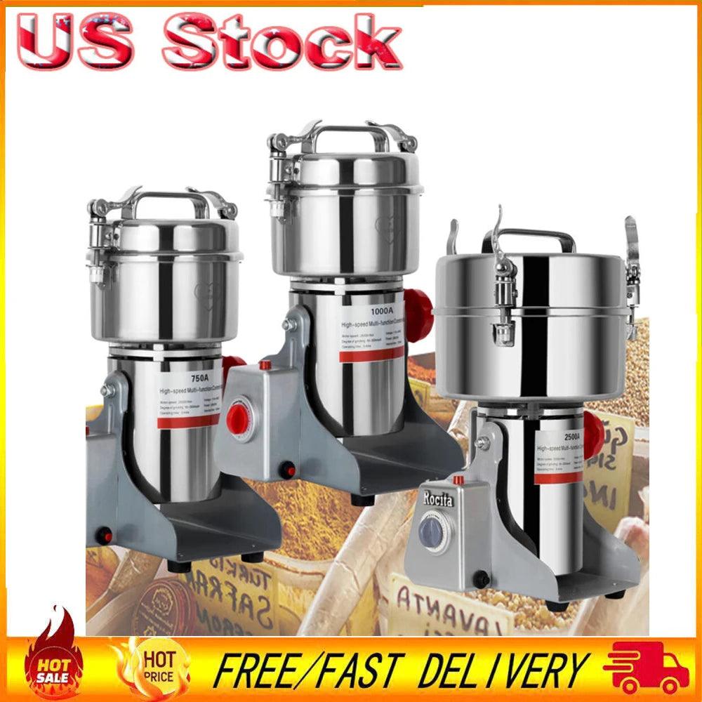 Parts Free Big Capacity 750G/1000G/2500G Herb Grinder Coffee Machine Grain Spices Mill Medicine Wheat Mixer Dry Food Grinder