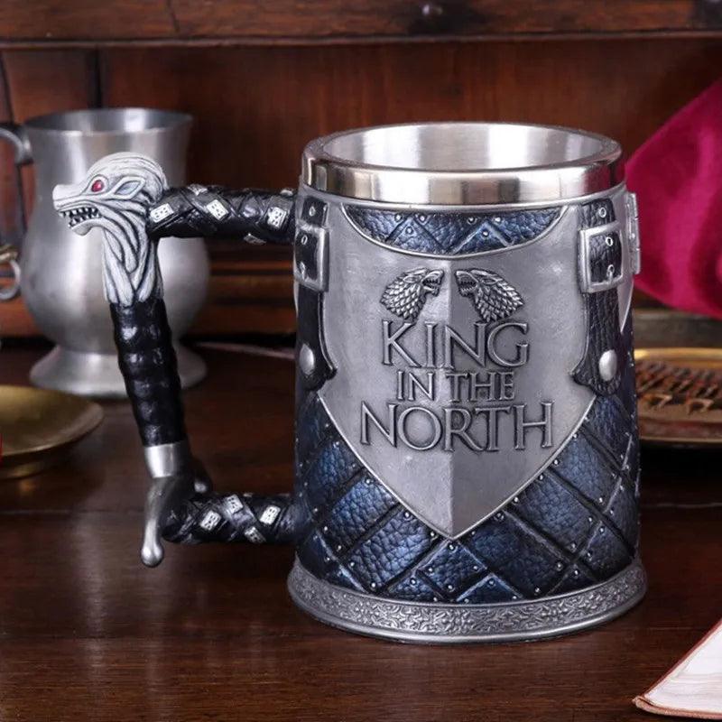 Stainless Steel Resin Thrones Cups, Song of Ice and Fire, Viking Beer Mug, 3D Sculpture Coffee Cups, Tankard Wine Goblet, Drinkw