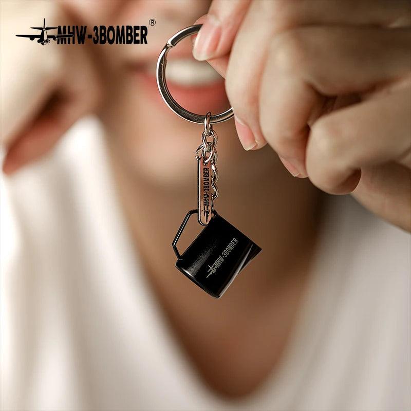 MHW-3BOMBER Key Ring Coffee Accessories Milk Pitcher Espresso Tamper Mini Souvenir Key Chain Chic Home Barista Birthday Gift