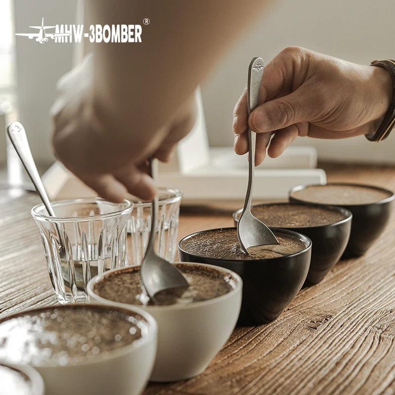 MHW 3BOMBER Coffee Cupping Bowl Ceramic Measuring Bowls 200ml Food Measuring Cups Home Kitchen Accessories Barista Cupping Tools