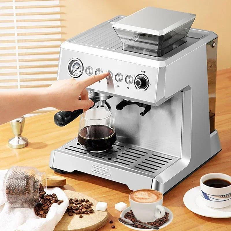 New Espresso Coffee Machine Espresso Maker 20bar Pump Pressure with Grinder Steam Milk Frother Semi-Automatic Coffee Maker