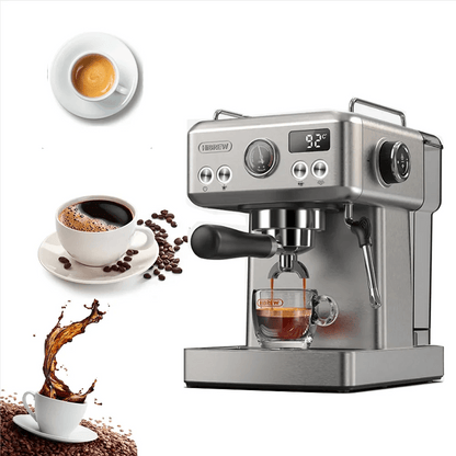 20Bar Semi Automatic Espresso Coffee Machine Temperature Adjustable 58mm Electric Portafilter Cold/Hot Coffee