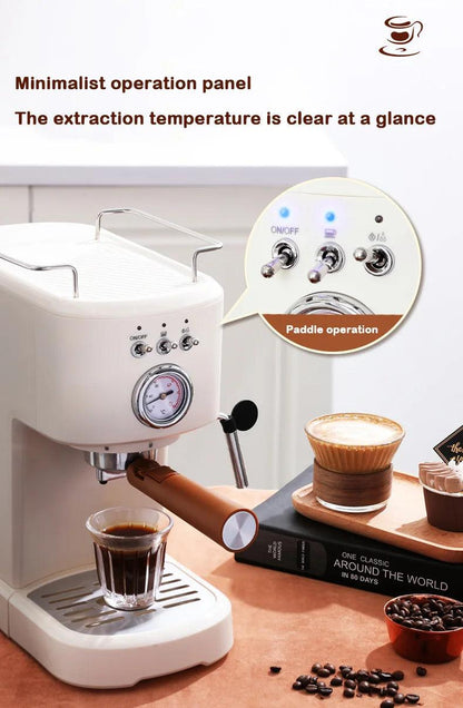 20Bar Italian Type Coffee Maker Semi-Automatic Espresso Coffee Machine Steam Milk Frother Foamer Latte Cappuccino Fancy Coffee