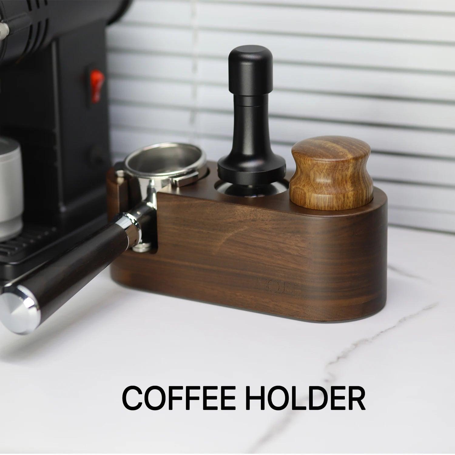 Walnut Wood Coffee Filter Tamper Holder Espresso Tamper Mat Stand Coffee Maker Support Base Rack Coffee Accessories for Barista