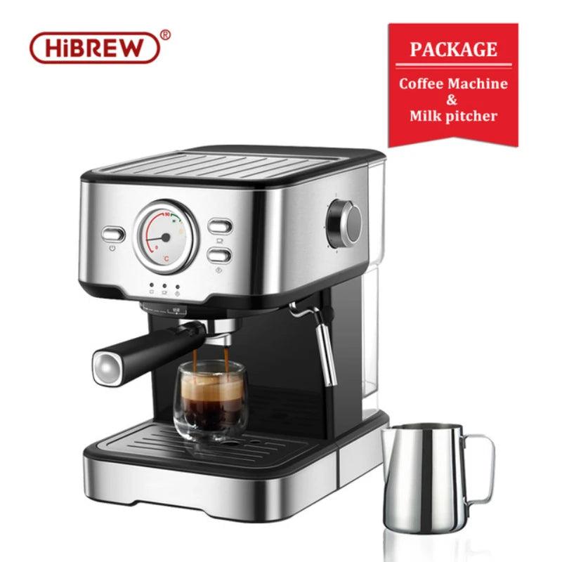 HiBREW  3 in 1 Semi Automatic Espresso Cappuccino Latte Coffee Machine Automatic Milk Froth Ground Coffee Stainless Steels H13A