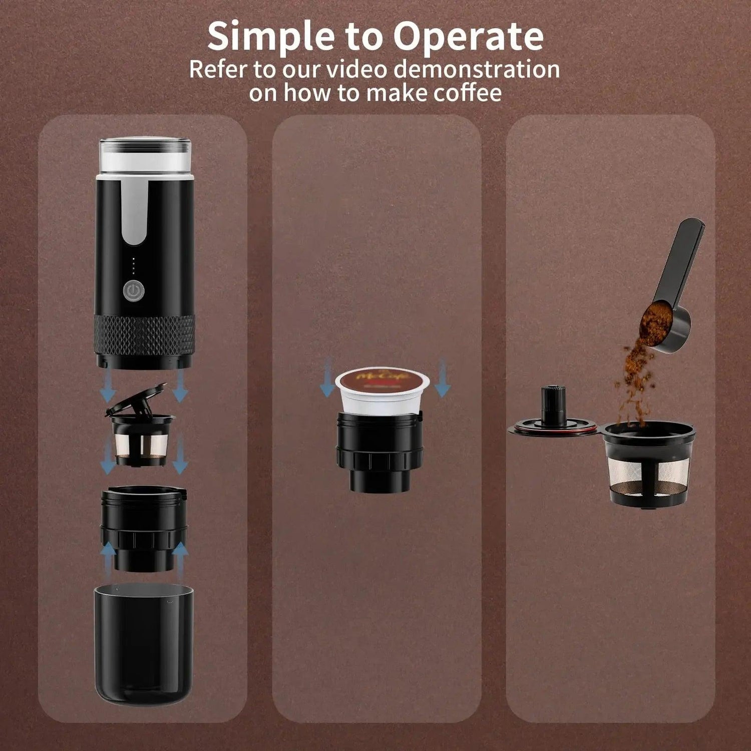 2024 New Coffee Maker Electric Capsule Ground Coffee Brewer Portable Machine Fit Coffee Powder and  Capsule