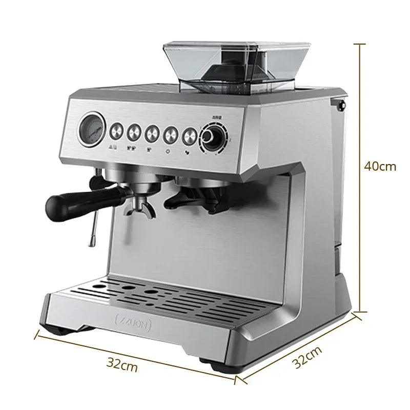 New Espresso Coffee Machine Espresso Maker 20bar Pump Pressure with Grinder Steam Milk Frother Semi-Automatic Coffee Maker