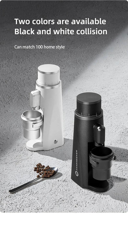 STARSEEKER EDGE Titanium Burr Coffee Grinder 48MM Espresso Burrs Stepless Fineness Adjustment Electric Coffee Grinders Black