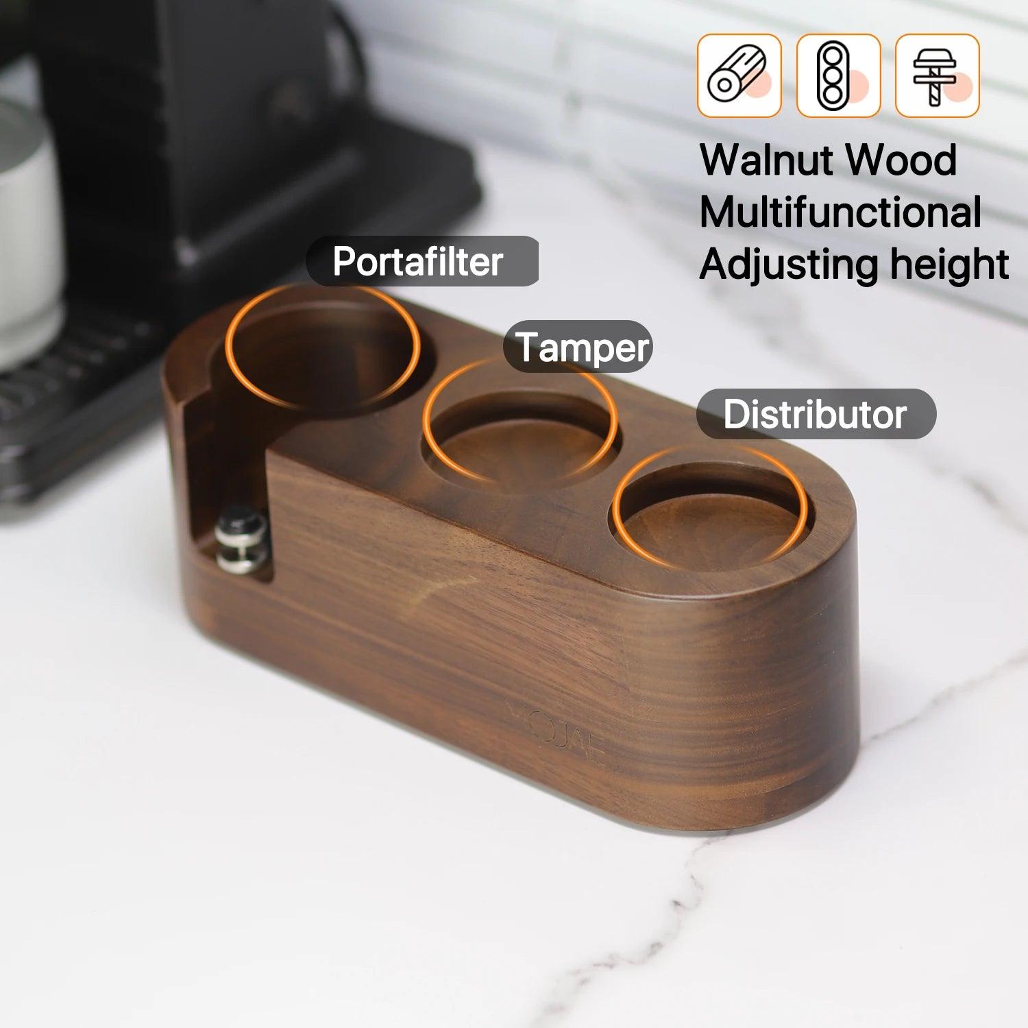 Walnut Wood Coffee Filter Tamper Holder Espresso Tamper Mat Stand Coffee Maker Support Base Rack Coffee Accessories for Barista