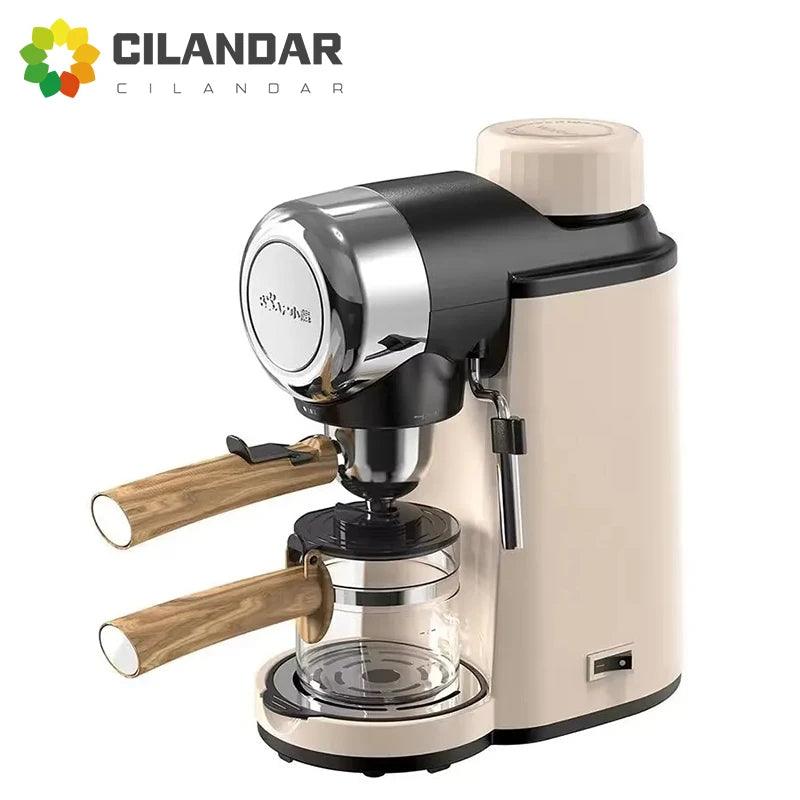 New 2024 Italian coffee maker household small semi-automatic office extraction and foam integrated machine brewing coffee pot