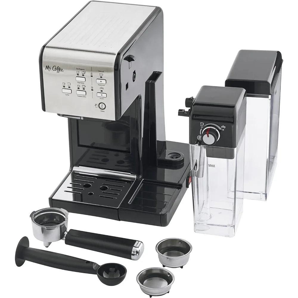 Mr. Coffee Espresso and Cappuccino Machine, Coffee Maker with Automatic Milk Frother and 19-Bar Pump, Stainless Steel