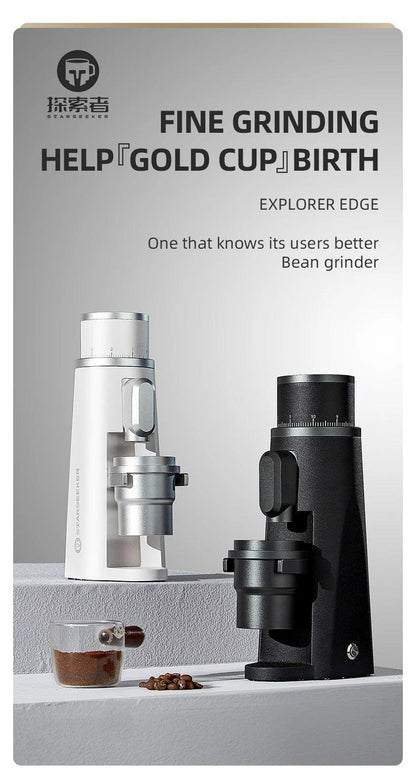 STARSEEKER EDGE Titanium Burr Coffee Grinder 48MM Espresso Burrs Stepless Fineness Adjustment Electric Coffee Grinders Black